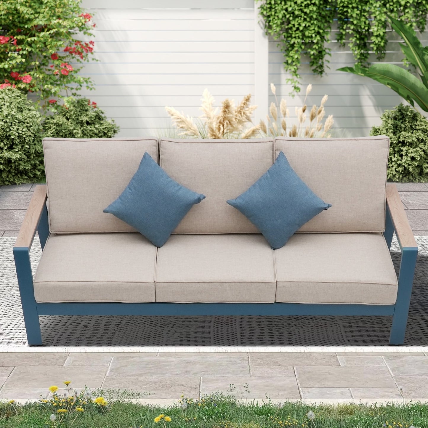 Set da conversazione per patio in alluminio Zenova, set di divani da esterno