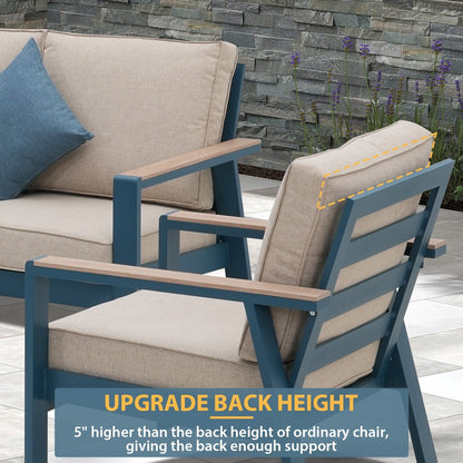 Set da conversazione per patio in alluminio Zenova, set di divani da esterno