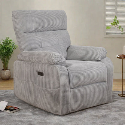 Poltrona reclinabile elettrica Zero Gravity con porta USB, schienale e poggiapiedi regolabili elettricamente, design ergonomico