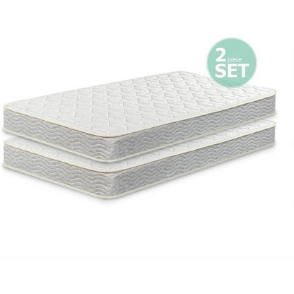 Materasso ibrido Zinus in schiuma e molle da 6 pollici, set da 2 pezzi per letti a castello, materassi in scatola, letti estraibili, divani letto