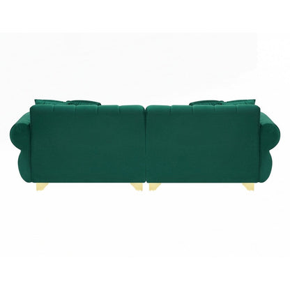 Cuscini per divano avvolti in molle con eleganti piedini in metallo e 4 cuscini decorativi