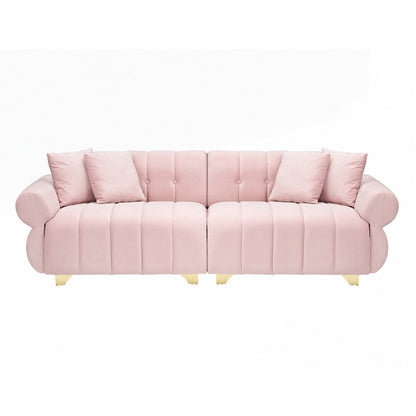 Cuscini per divano avvolti in molle con eleganti piedini in metallo e 4 cuscini decorativi