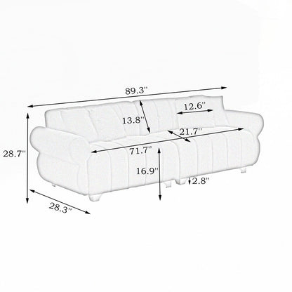 Cuscini per divano avvolti in molle con eleganti piedini in metallo e 4 cuscini decorativi